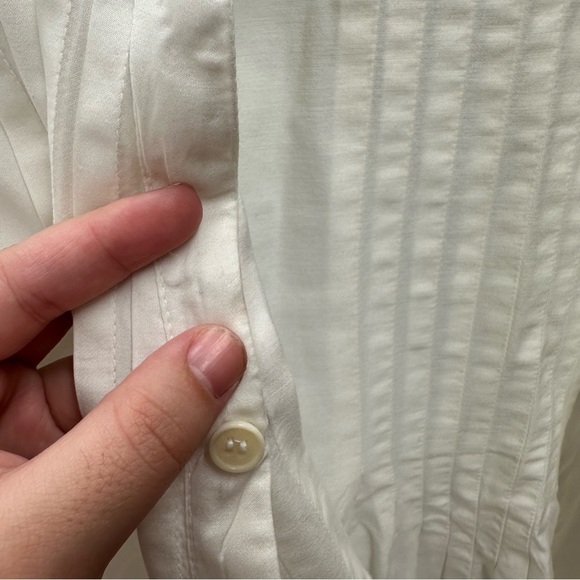 CP Shades White Cotton and Silk Blend Button Up Size Small Coastal Beach - Picture 7 of 7